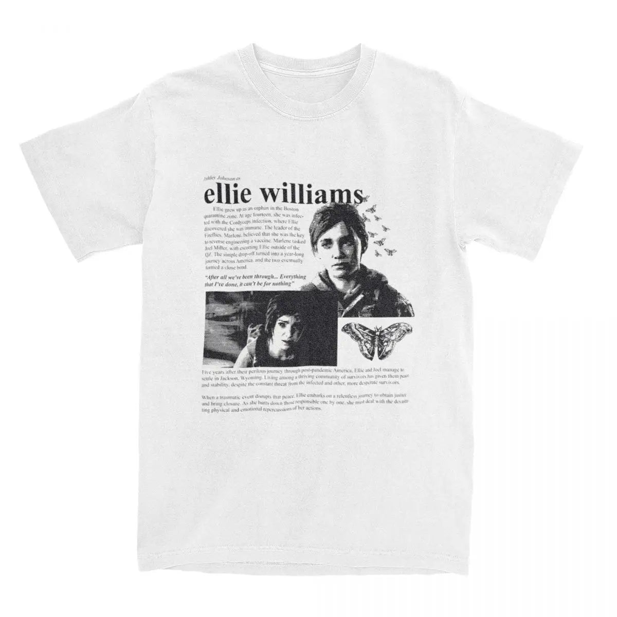 Ellie Williams Casual TShirt - White / 6XL Available at 2Fast2See.co