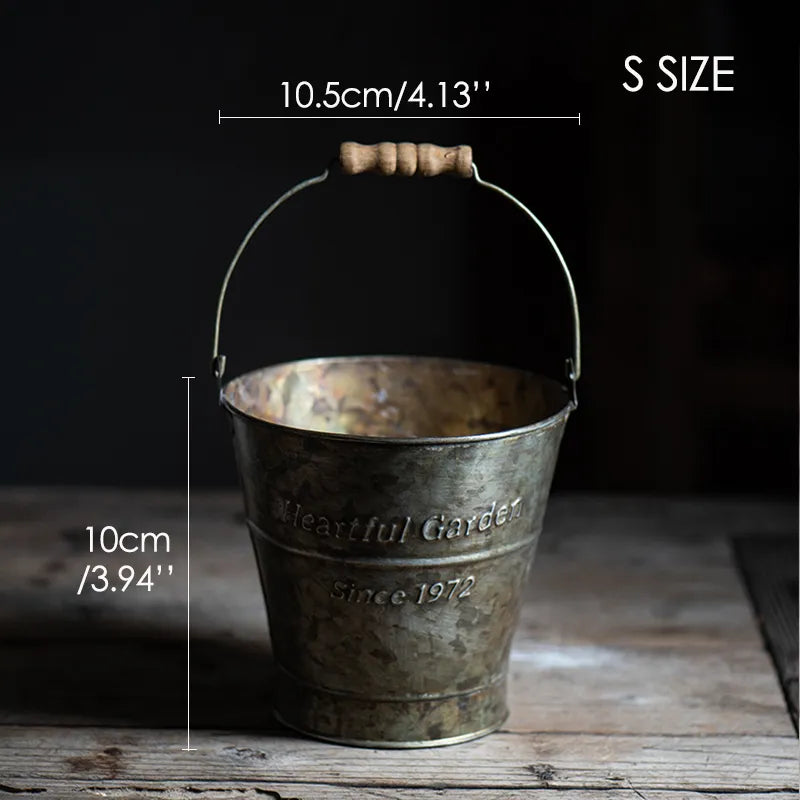 Photography Prop - Retro Cup & Iron Flower Bucket - Small Bucket Available at 2Fast2See.co