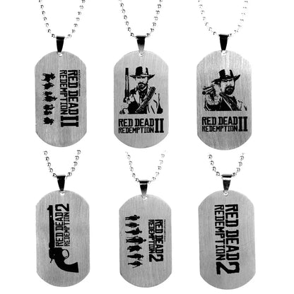 Red Dead Redemption Vintage Steel Tag Keychains & Necklaces