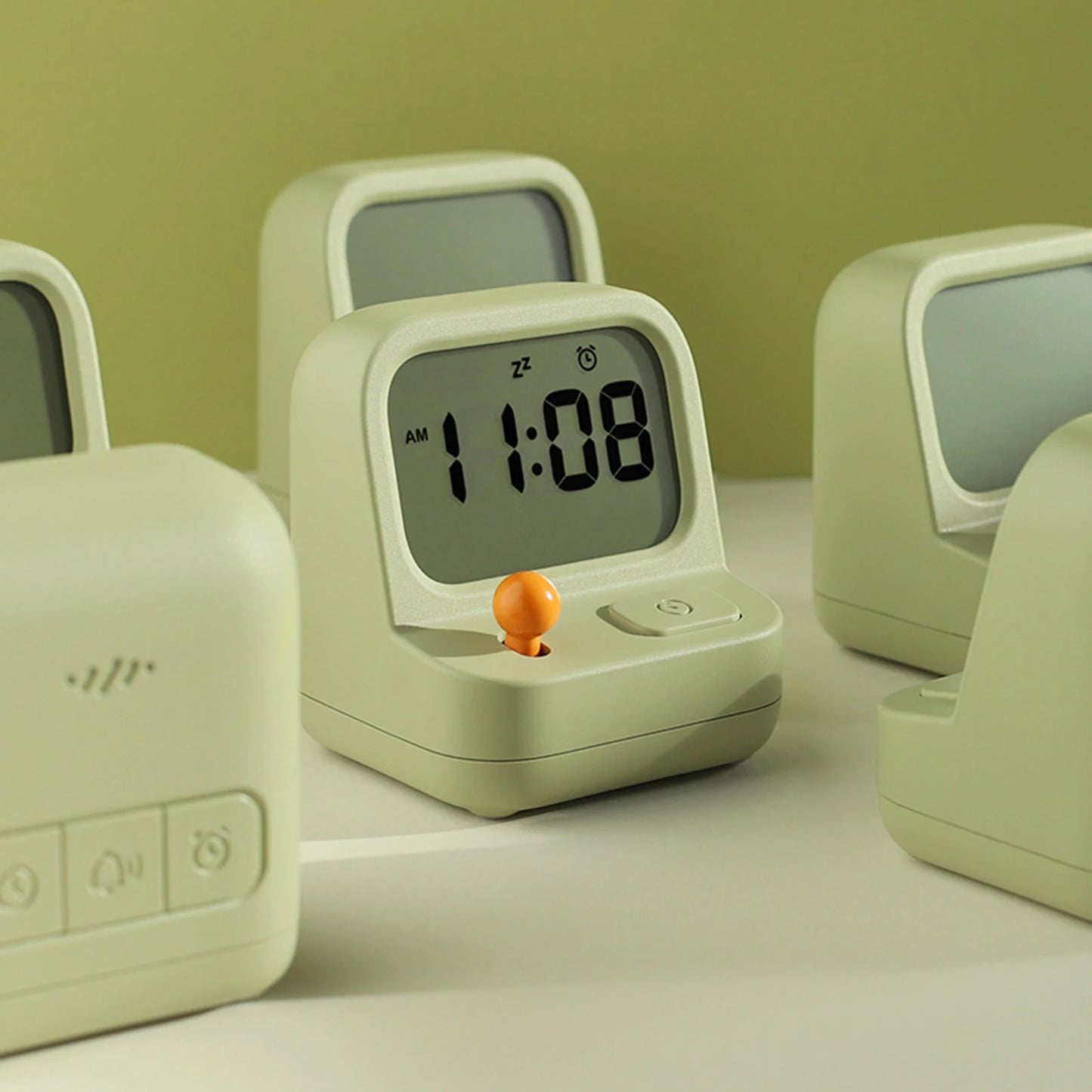 Retro Digital Alarm Clock with Snooze Function Cartoon-Shaped Minimal