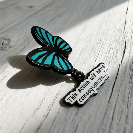 Life Is Strange This Action Will Have Consequences Butterfly Enamel Brooch with Keychain