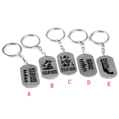 Red Dead Redemption Vintage Steel Tag Keychains & Necklaces