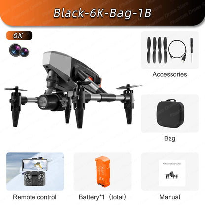 Spy Mini Drone XD1 Compact Outdoors Professional 4K/6K/8K - Black-Dual6K-Bag-1B Available at 2Fast2See.co