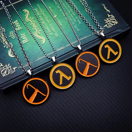 Half-Life Alyx Game Metal Necklaces Jewelry Pendants - Black Rope Necklace - 1 Available at 2Fast2See.co