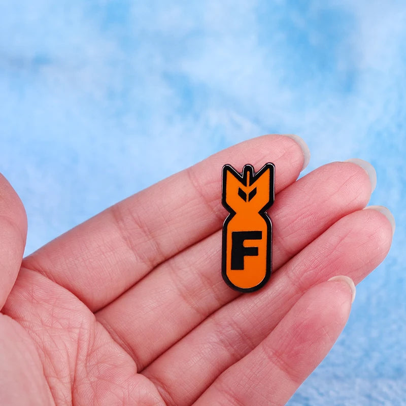 Dropping The F Bomb Enamel Pin Meme Funny Brooch