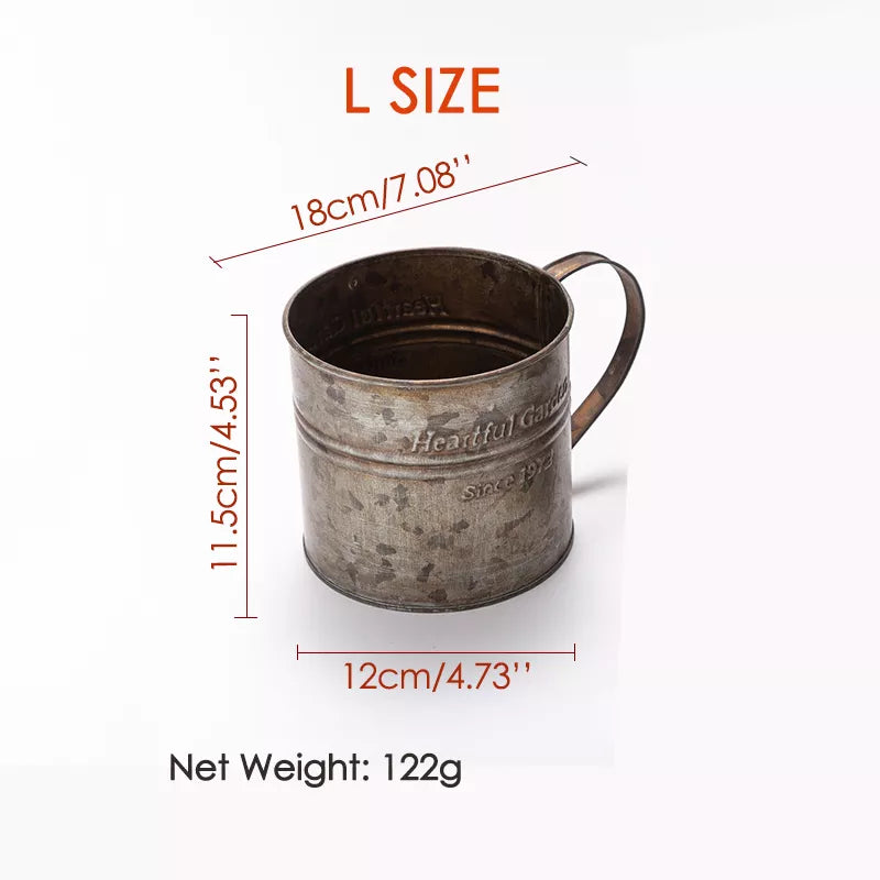 Photography Prop - Retro Cup & Iron Flower Bucket - L Available at 2Fast2See.co