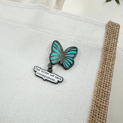 Life Is Strange This Action Will Have Consequences Butterfly Enamel Brooch with Keychain