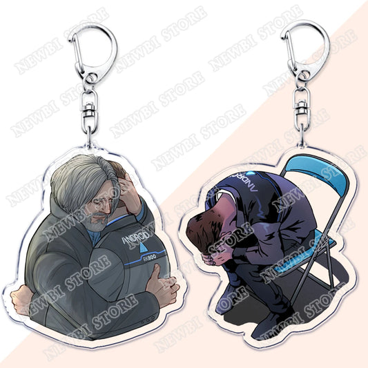 Detroit Become Human Hank and Connor Popular Game Keychains Gifts