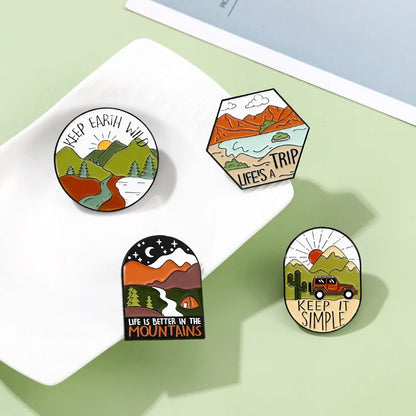 It's Summer Time Outdoors Camping Hiking Enamel Pin Brooch