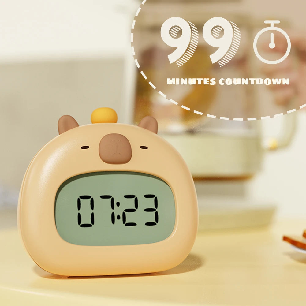 Retro Rechargeable Digital Bedside LED Clock with Temperature Display