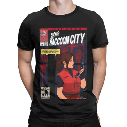 Resident Evil 2 Claire Redfield Raccoon City Tshirt Pure Cotton Gift Clothing - Grey / S Available at 2Fast2See.co
