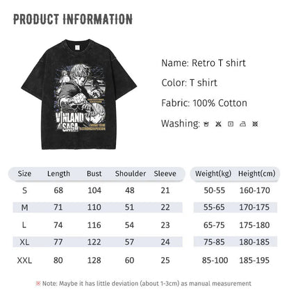 Vinland Saga Thorfinn Thorsson Anime Vintage Askeladd Washed Short Sleeve Top