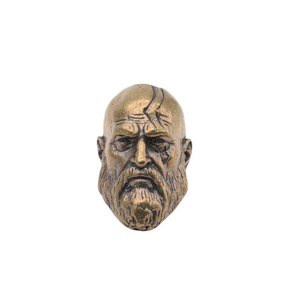 God of War White Brass Kratos Head Charm Accessory