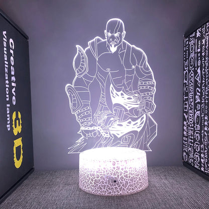 God of War Figure Kratos 3D Led Night Light