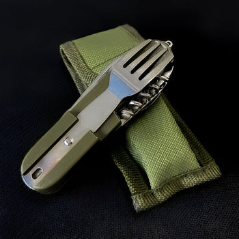 Stainless Steel Outdoor Eating Multitool - Travel Kit - Available at 2Fast2See.co