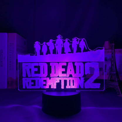 Red Dead Redemption 2 Acrylic 3D Led Night Lamp Bedroom Decor