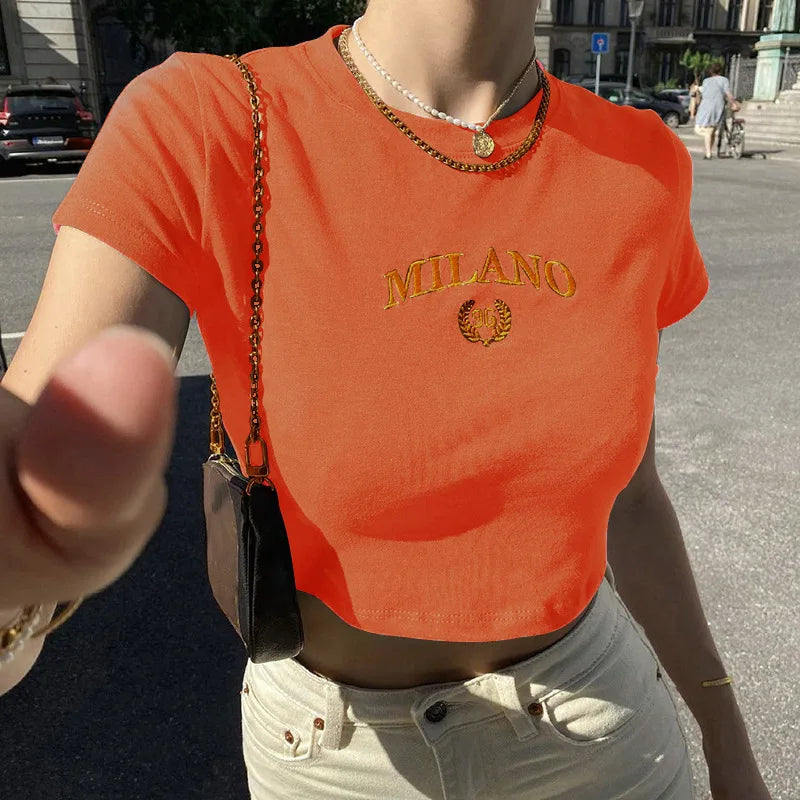 Summer Aesthetic Women's Tshirt Short Sleeve Milano - Orange / L Available at 2Fast2See.co