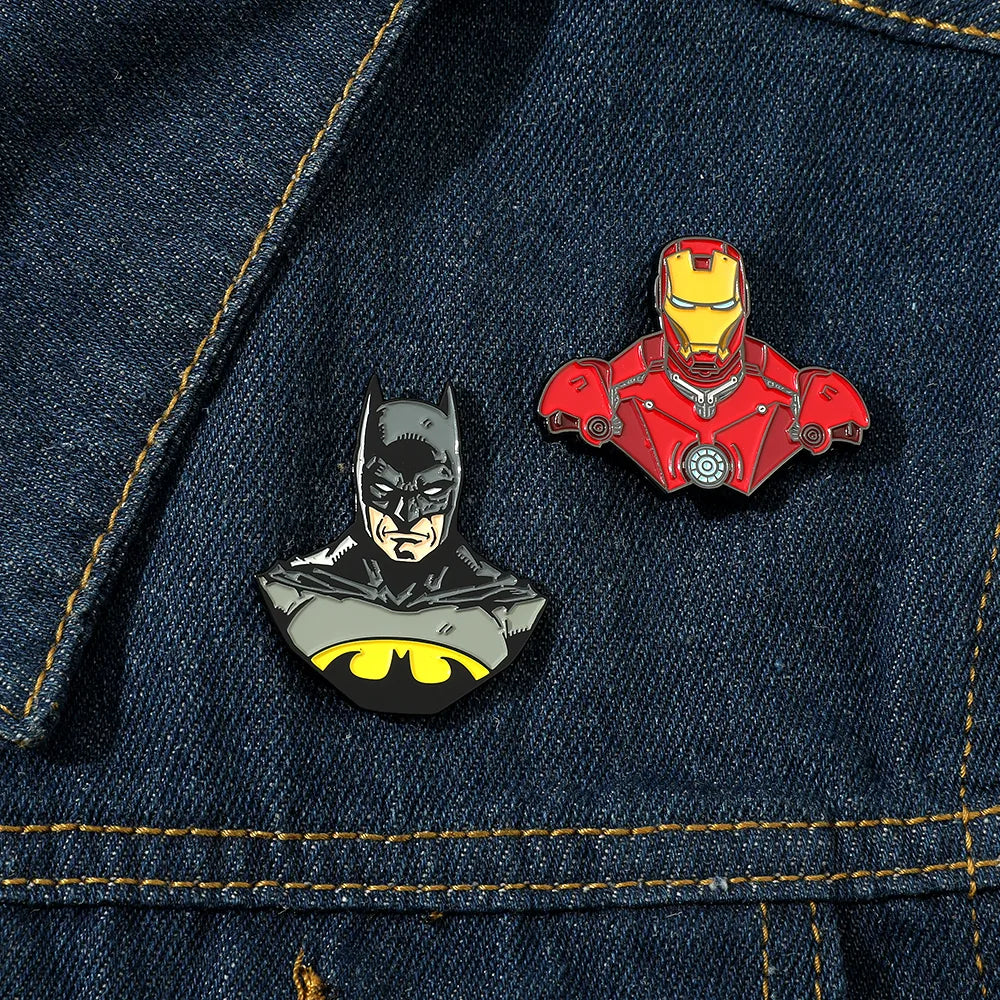 Marvel Avengers Iron Man & Batman Enamel Pins - Available at 2Fast2See.co