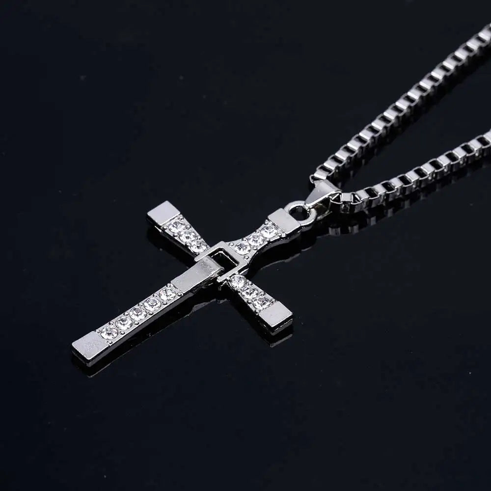 The Fast and The Furious Dominic Toretto Crystal Silver Cross - Dominic Toretto Crystal Silver Available at 2Fast2See.co