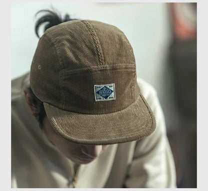 Retro NonStock 5 Panel Corduroy Hat with Snap Closure - Baseball Type Cap - Available at 2Fast2See.co