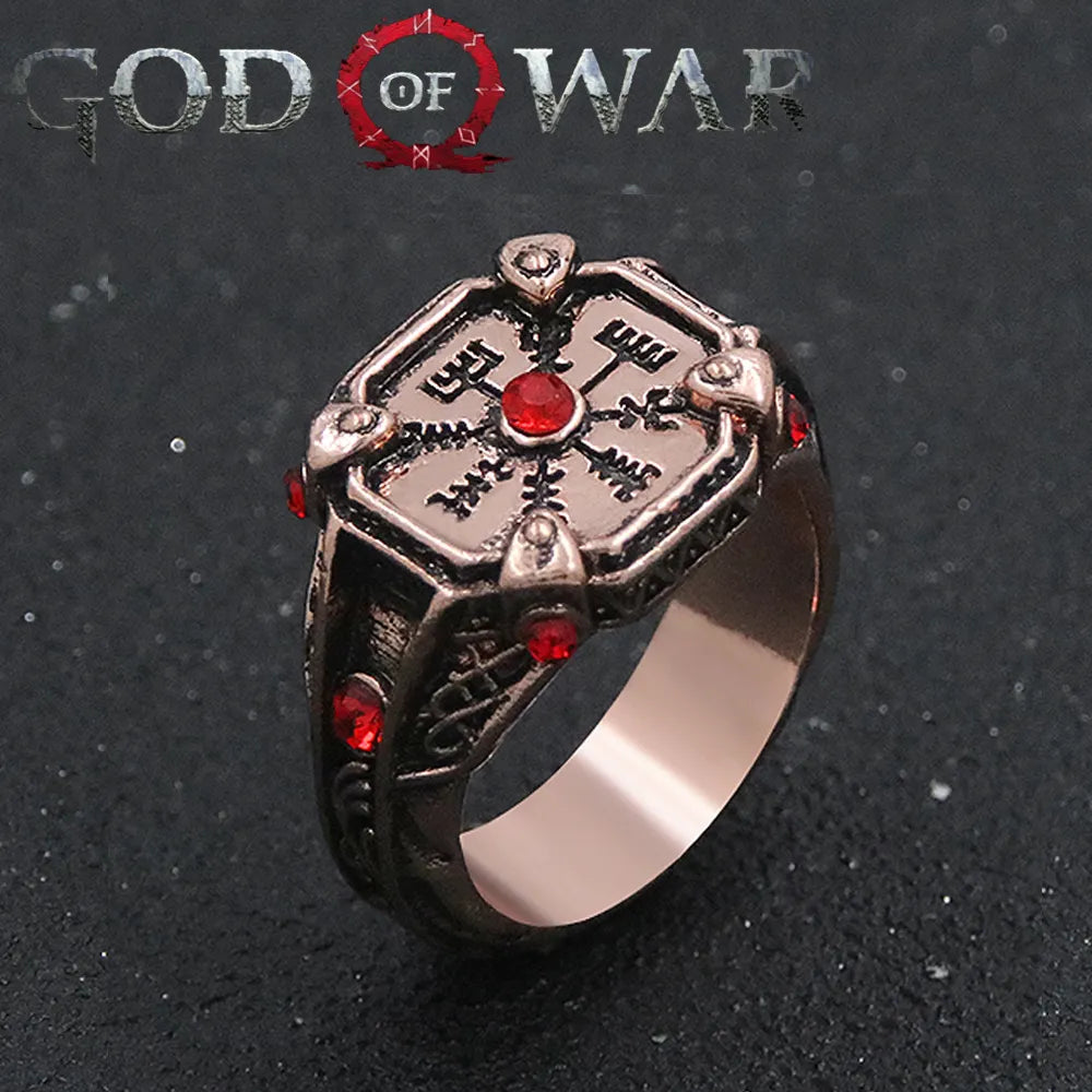 God of War Kratos Cosplay Ring Stone Mason Viking Compass Ring - Available at 2Fast2See.co