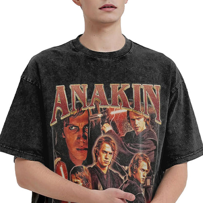 Anakin Skywalker Washed Tshirt  Vintage 100% Cotton Printed Top