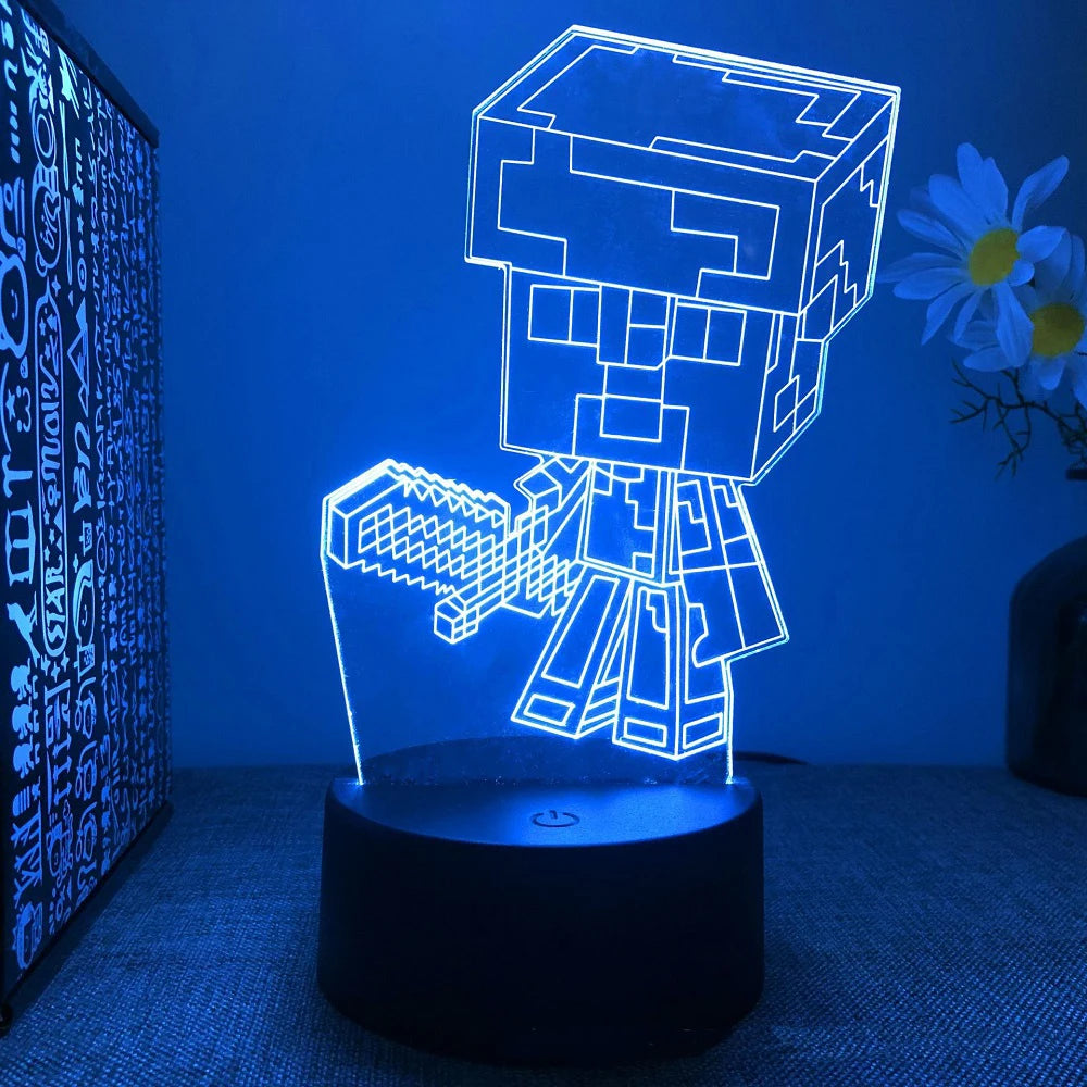 Minecraft 3D Night Lamps LED Lights with Remote Control