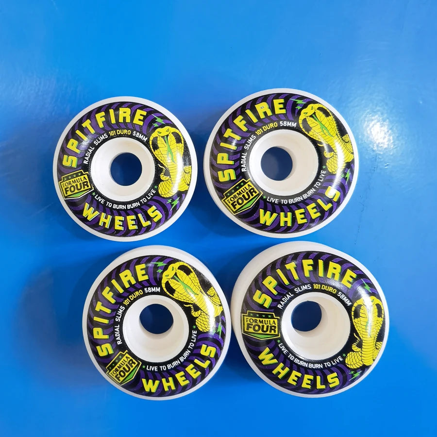 Spitfire Skateboard Wheels 58mm Skate Wheels - Yellow 101D Available at 2Fast2See.co