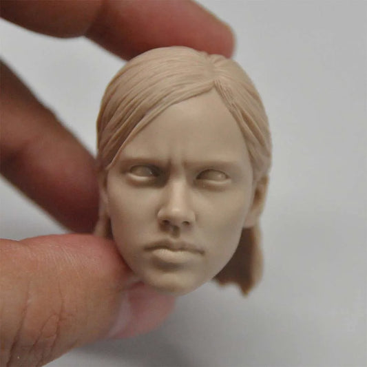 The Last of Us Ellie's Unpanited Carved Head Fits on Pencil - 1/6 Scale Available at 2Fast2See.co