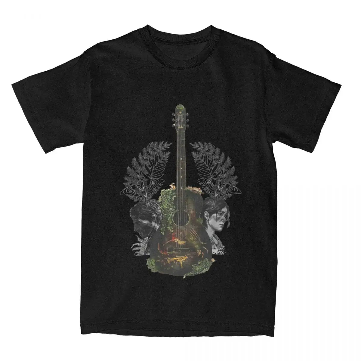 The Last of Us Ellie's Guitar Artistic Cotton Tshirt - Black / S Available at 2Fast2See.co