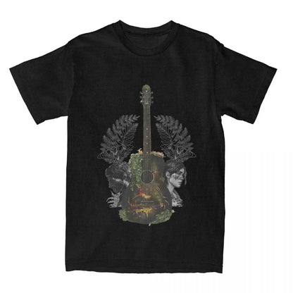 The Last of Us Ellie's Guitar Artistic Cotton Tshirt - Black / S Available at 2Fast2See.co