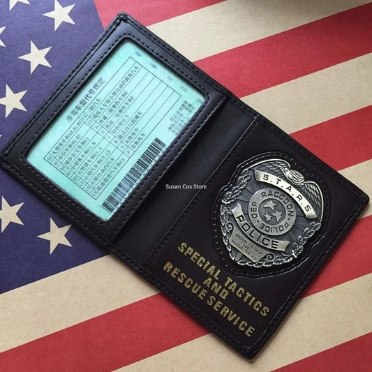 RE4 Leon Scott Kennedy Game Metal Badge Wallet Ada wong Chris Redfield Rebecca  Customized Cosplay Accessory