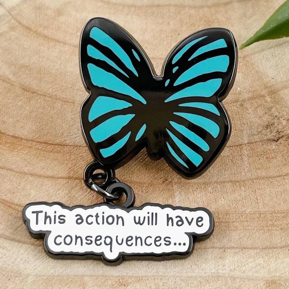Life Is Strange This Action Will Have Consequences Butterfly Enamel Brooch with Keychain
