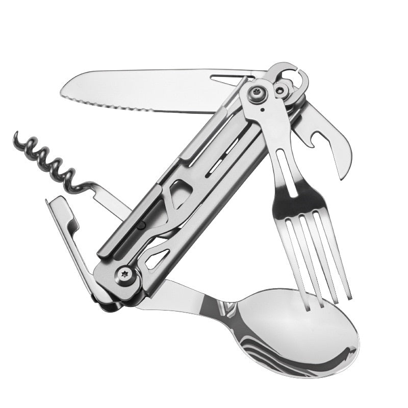 Steel Multitool - Survival Outdoors tool for Eating - Default Title Available at 2Fast2See.co