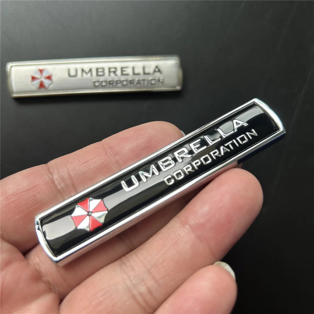 Resident Evil 3D Aluminum Umbrella Corporation Car Stickers Emblem - Black Available at 2Fast2See.co
