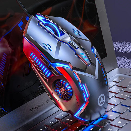 Ergonomic Wired Gaming Mouse with RGB - Grey Available at 2Fast2See.co
