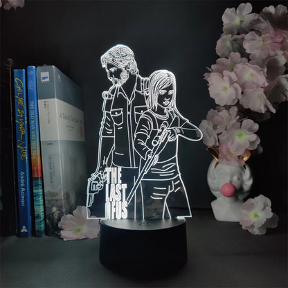 The Last of Us Joel & Ellie 3D Led Lamp - 16 colors - Remote Control / Black Base Available at 2Fast2See.co