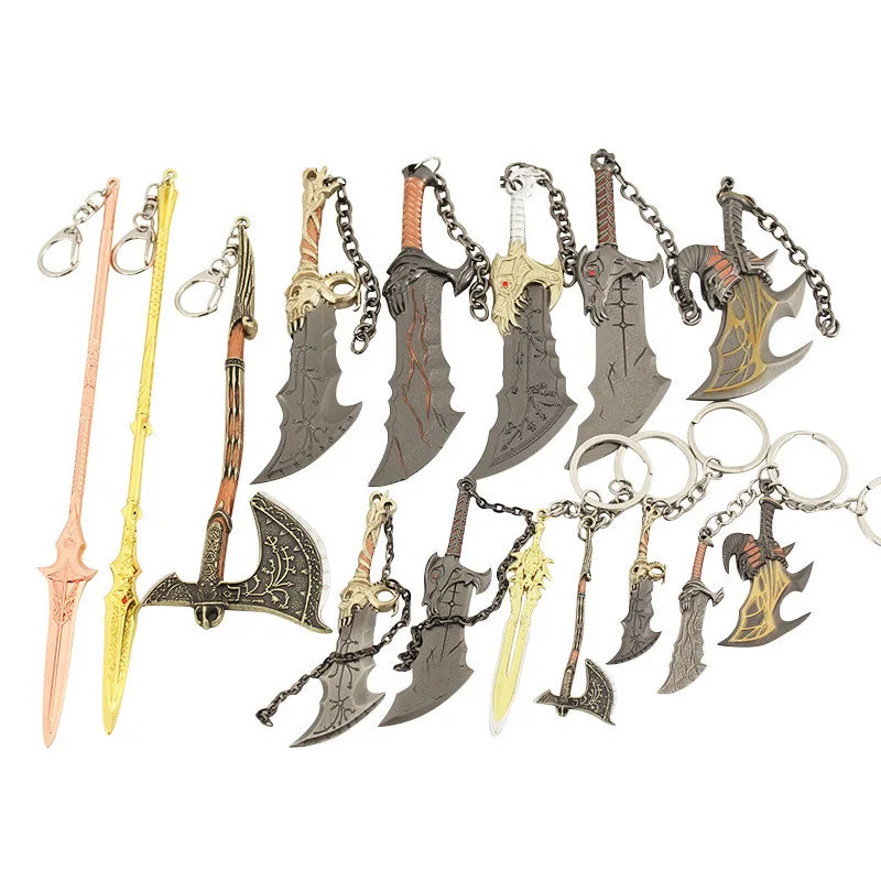 God of War Kratos Blade and Weapons Keychains - Available at 2Fast2See.co