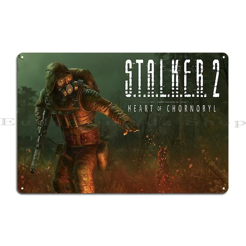 Stalker 2 Heart Of Chornobyl Loner Stalker With Artifact Container Metal Poster