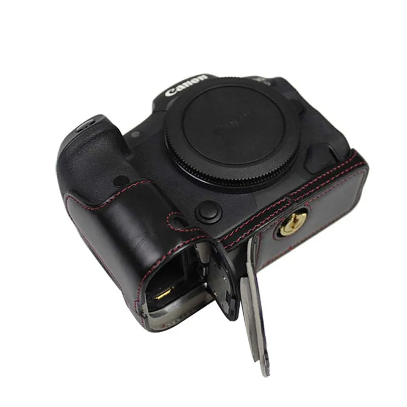 Leather Camera Case - Canon EOS R5 R6 - PU Black Available at 2Fast2See.co