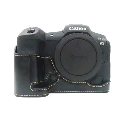Leather Camera Case - Canon EOS R5 R6 - Dark Grey Available at 2Fast2See.co