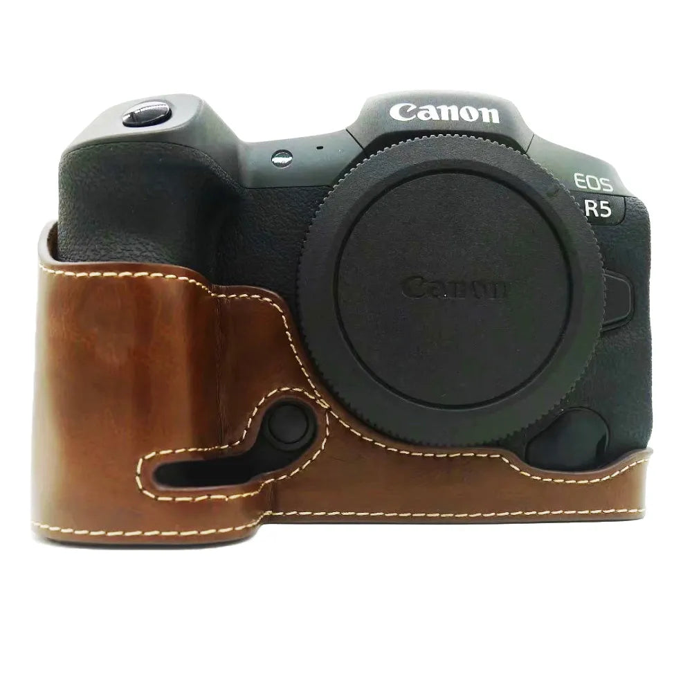 Leather Camera Case - Canon EOS R5 R6 - Lavender Available at 2Fast2See.co