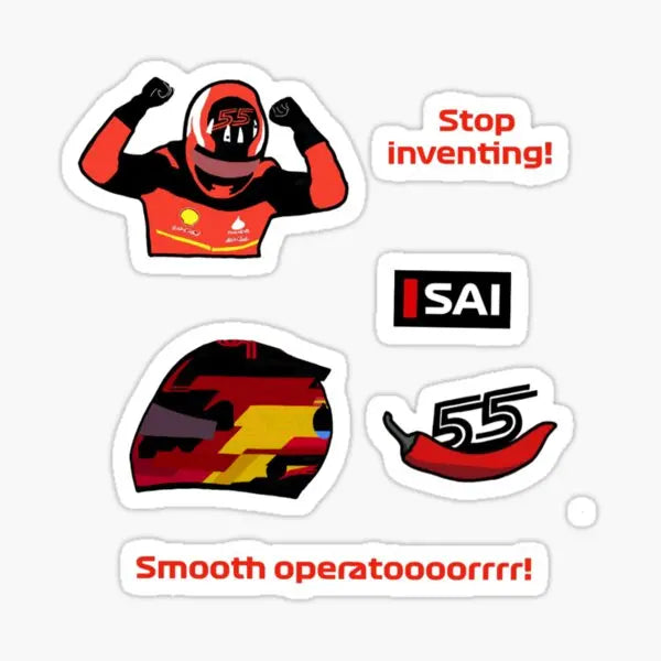 Carlos Sainz 5 Stickers Set Car Cartoon Decor Stickers - S - 5 Stickers/7.6cm Available at 2Fast2See.co