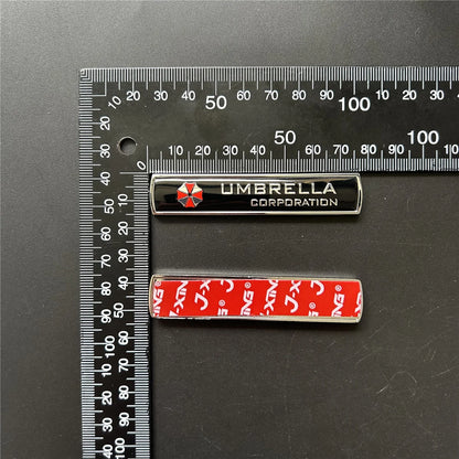 Resident Evil 3D Aluminum Umbrella Corporation Car Stickers Emblem - Black Available at 2Fast2See.co