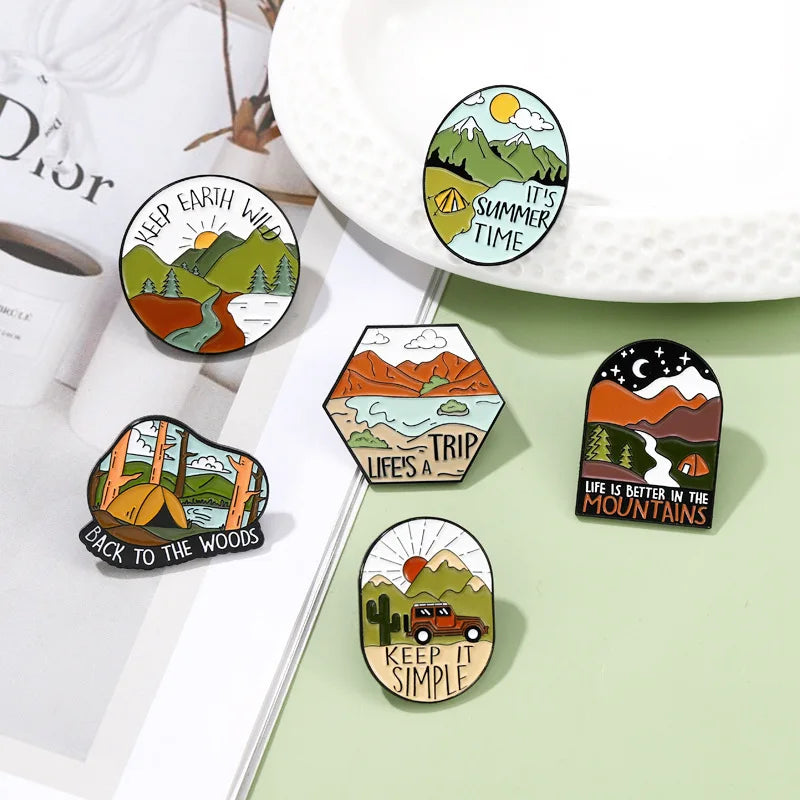 It's Summer Time Outdoors Camping Hiking Enamel Pin Brooch