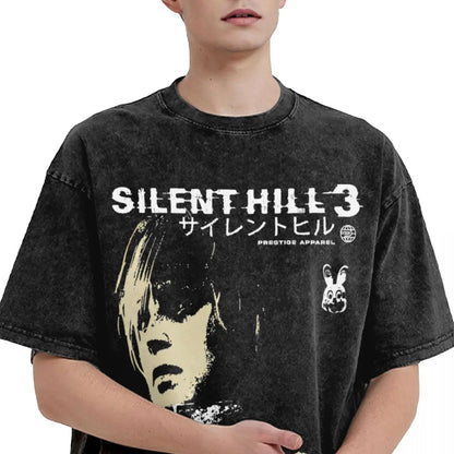Silent Hill 3 Washed Cotton Tshirt Classic Video Game Casual