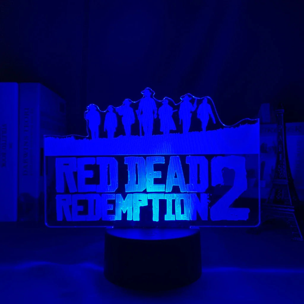 Red Dead Redemption 2 Acrylic 3D Led Night Lamp Bedroom Decor