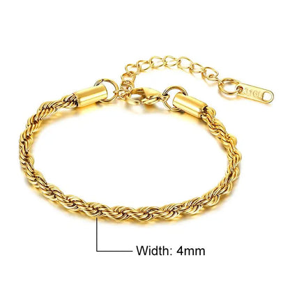 Stainless Steel Bracelet 16cm Adjustable For Men Gold & Silver - Available at 2Fast2See.co