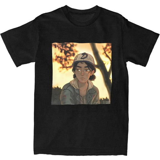 The Walking Dead Clementine 100% Cotton Tshirt - Black / XXL Available at 2Fast2See.co