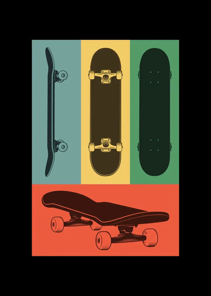 Popular & Artistic Skateboard Posters - 3 / 30X40cm Unframed Available at 2Fast2See.co